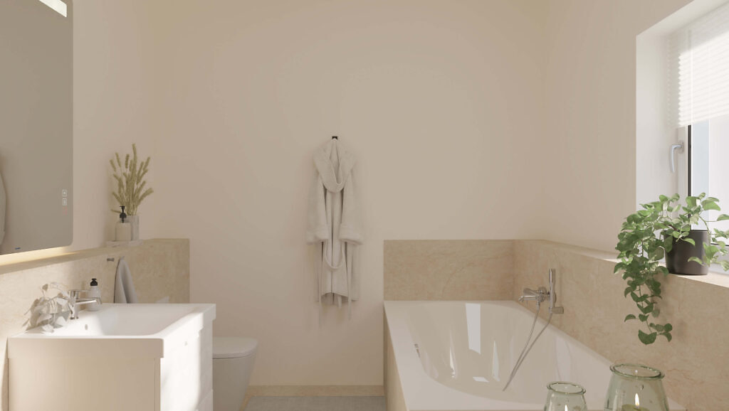 Visualisierung des Badezimmers im Neubauprojekt "im glückswinkel" in Bietigheim-Bissingen