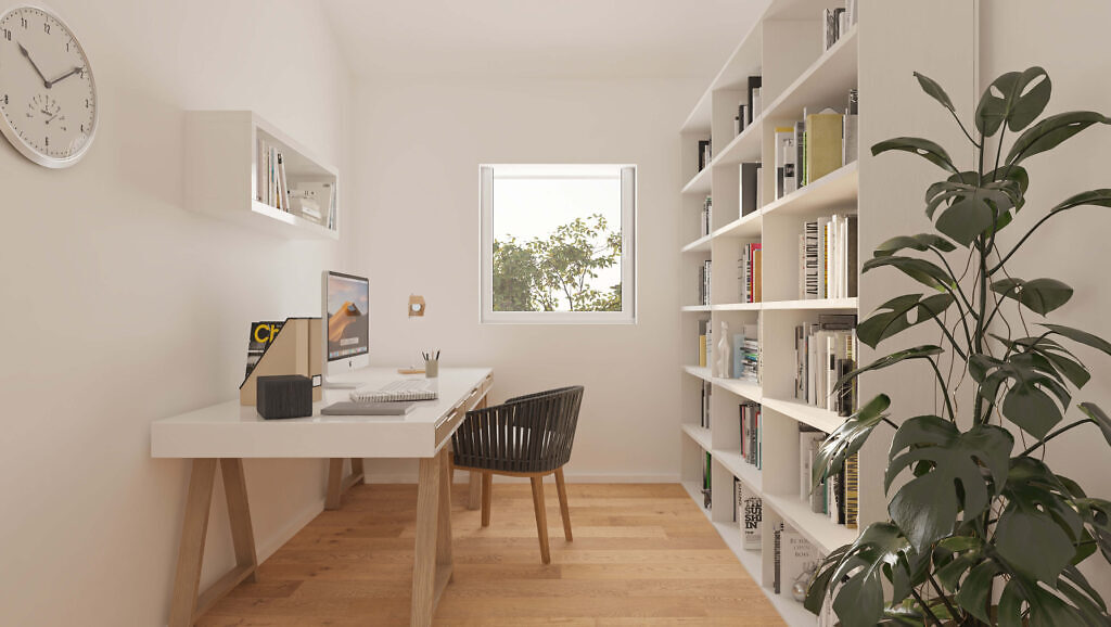 Visualisierung des Arbeitszimmers im Neubauprojekt "im glückswinkel" in Bietigheim-Bissingen