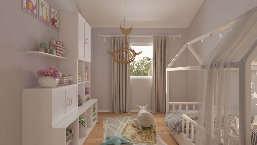 Visualisierung des Kinderzimmers im Neubauprojekt "im glückswinkel" in Bietigheim-Bissingen