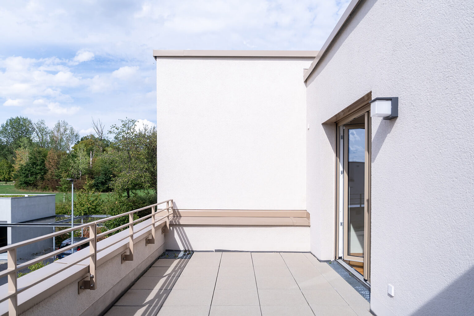 Balkon der Neubau Reihenhäusern in Ostfildern-Scharnhausen