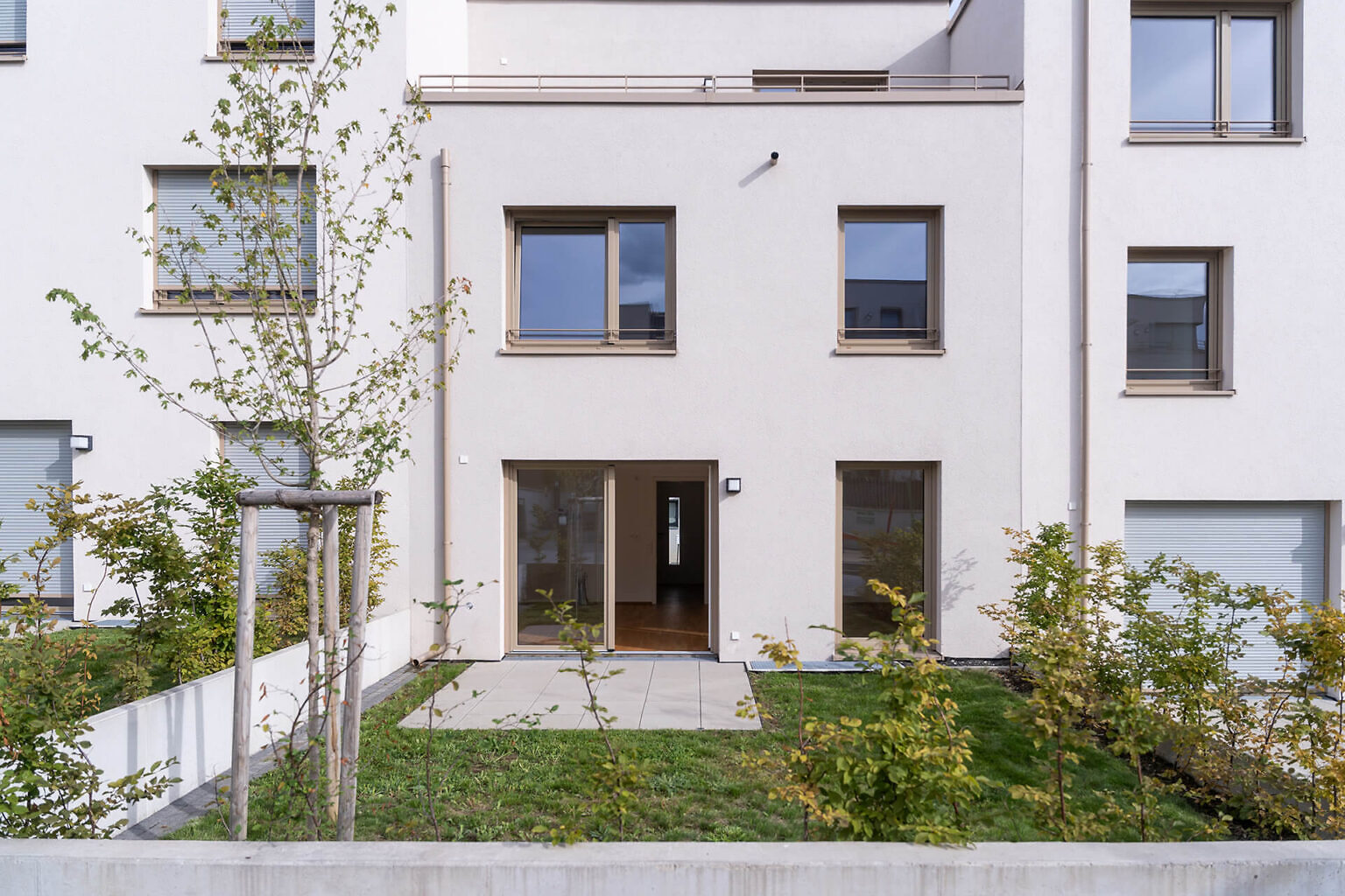 Garten der Neubau Reihenhäusern in Ostfildern-Scharnhausen
